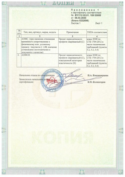 2020.02.06 Усинск - Приложение к сертификату - Прокат арматурный для железобетонных конструкций периодического профиля.